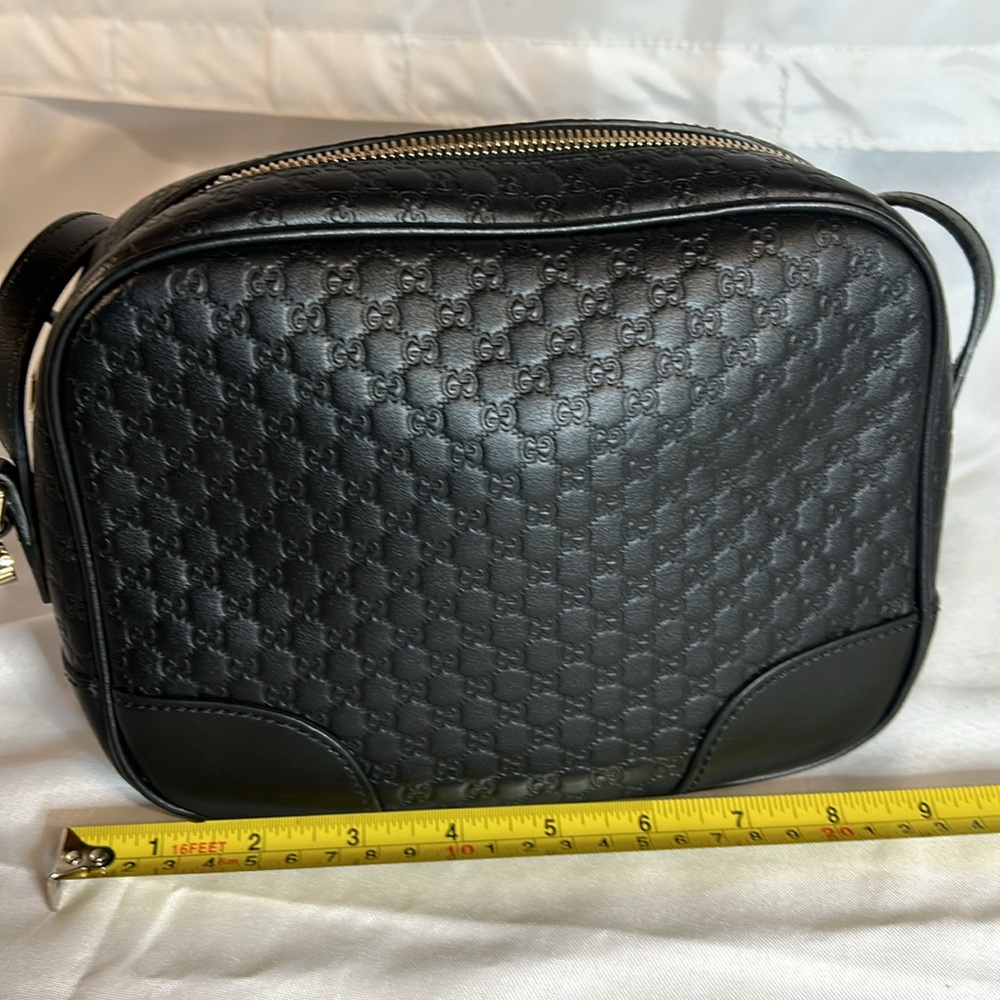 GUCCI Microshima GG Black Unisex Crossbody Bag 449413 BMJ1G 1000 ** - Picture 14 of 16